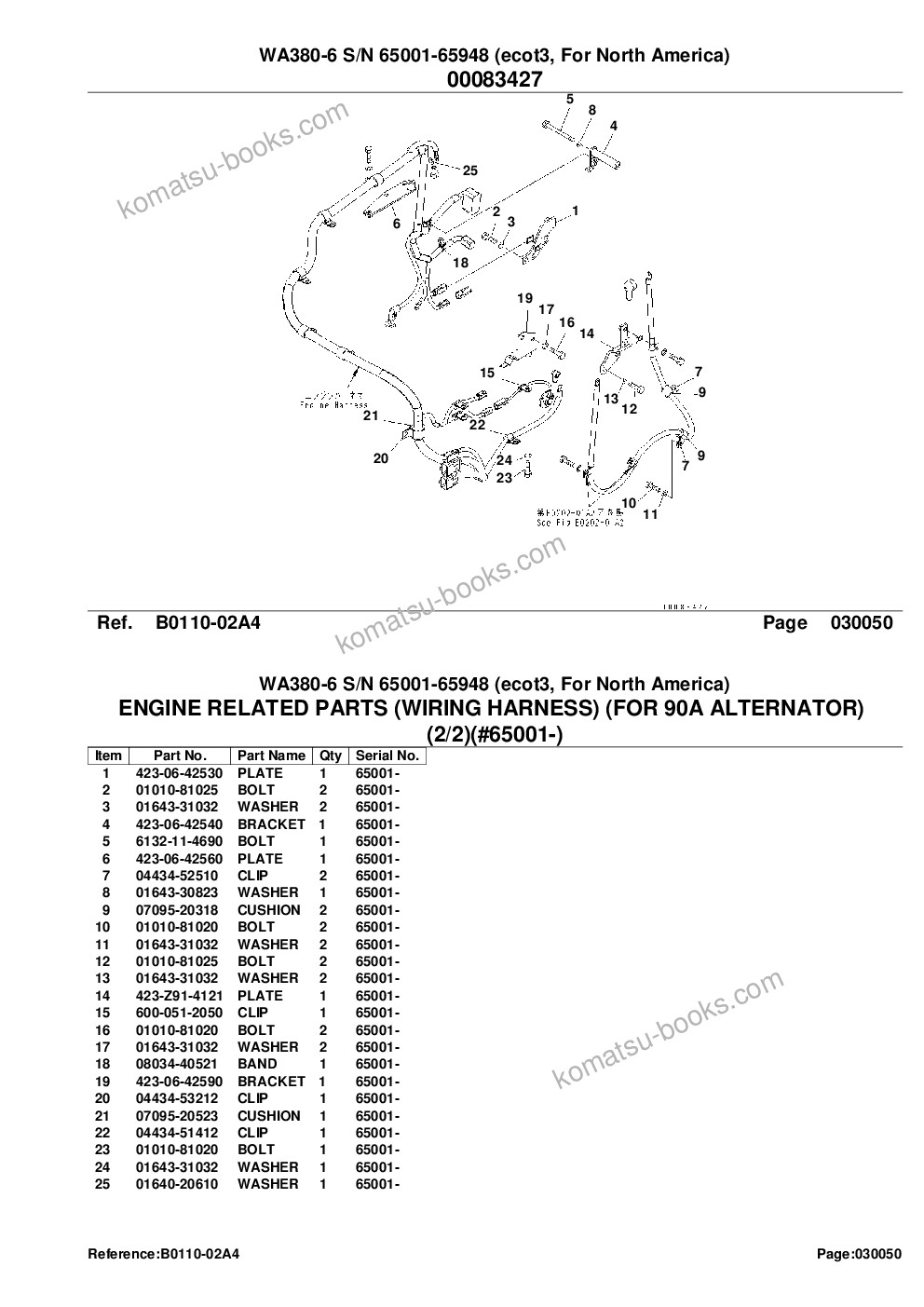 Komatsu wa380-6 s/n 65001-65948 ecot3, for north america Catálogo de piezas cover Page 9