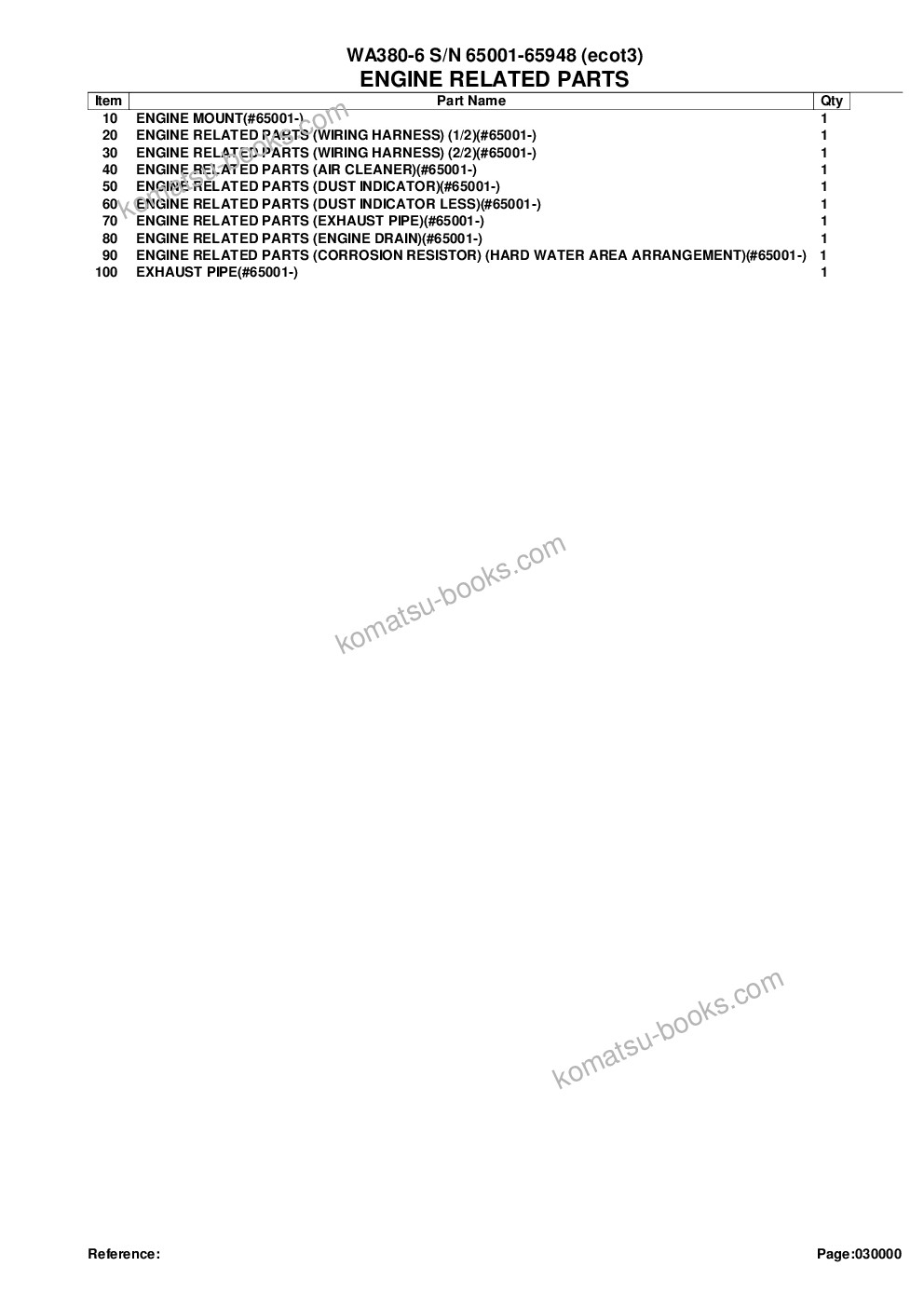 Komatsu wa380-6 s/n 65001-65948 ecot3 Catalogue de pièces couverture Page 2