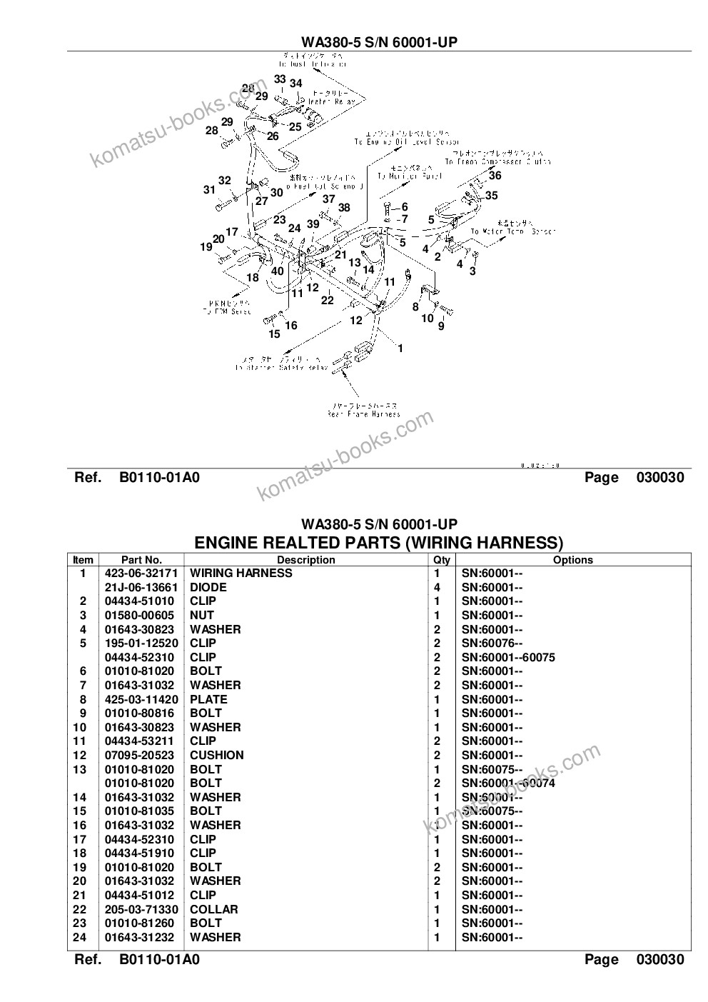 Komatsu wa380-5 s/n 60001-up overseas version Parts catalog cover Page 5 Komatsu wa380-5 s/n 60001-up overseas version Parts catalog cover Page 5