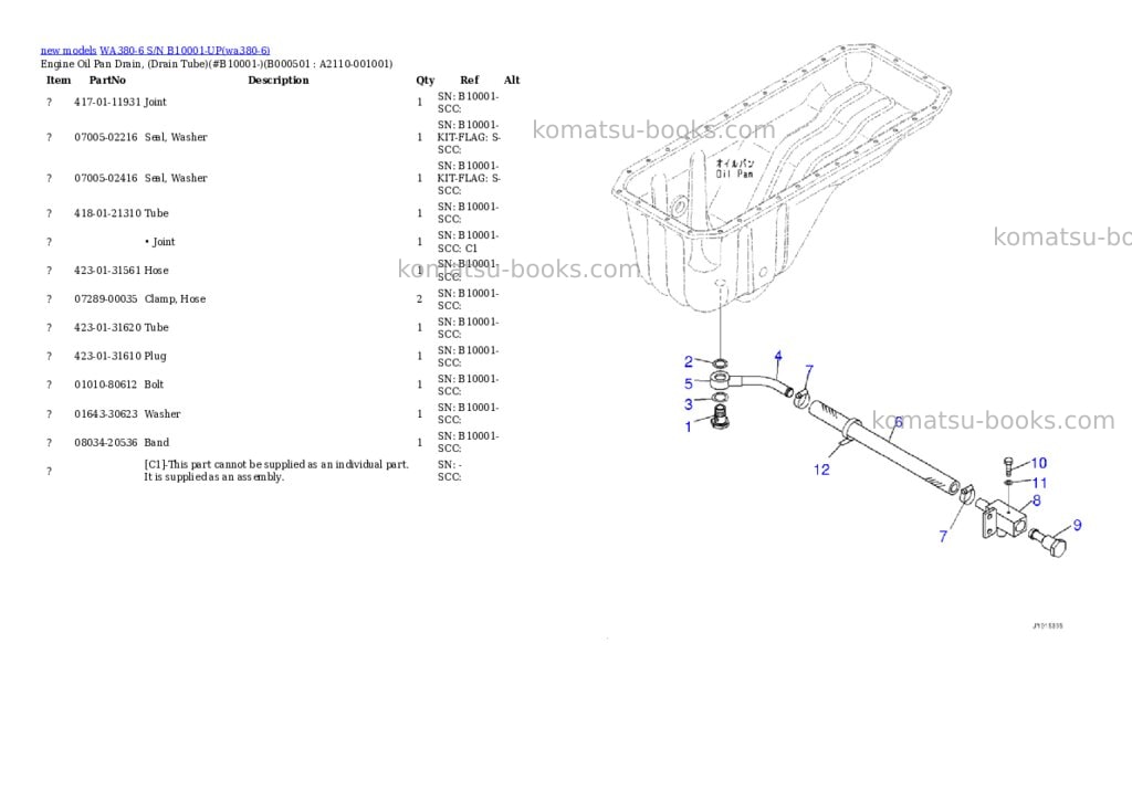 Komatsu WA380-6 S/N B10001-UP Parts catalog cover Page 5 Komatsu WA380-6 S/N B10001-UP Parts catalog cover Page 5