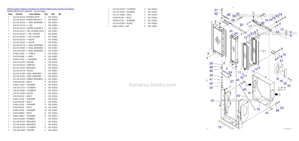 Komatsu wa380-6 s/n 65001-65948 ecot3, for eu Parts catalog cover Page 10 Komatsu wa380-6 s/n 65001-65948 ecot3, for eu Parts catalog cover Page 10
