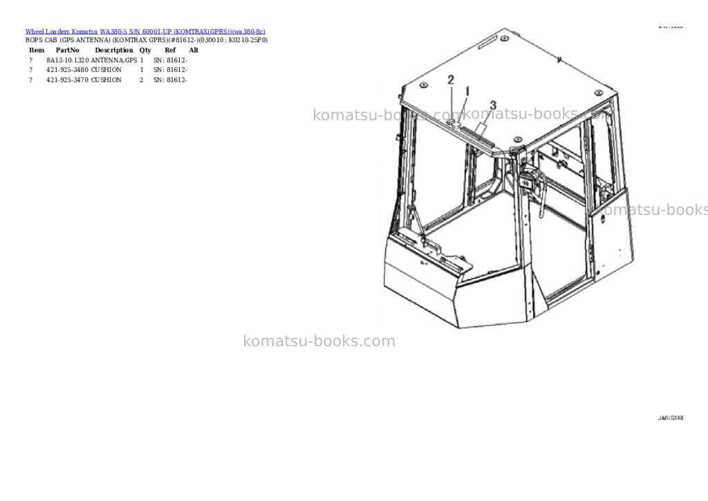 Komatsu WA380-5 S/N 60001-UP (KOMTRAX(GPRS)) Parts catalog cover Komatsu WA380-5 S/N 60001-UP (KOMTRAX(GPRS)) Parts catalog cover