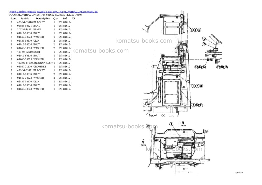 Komatsu WA380-5 S/N 60001-UP (KOMTRAX(GPRS)) Parts catalog cover Page 2 Komatsu WA380-5 S/N 60001-UP (KOMTRAX(GPRS)) Parts catalog cover Page 2