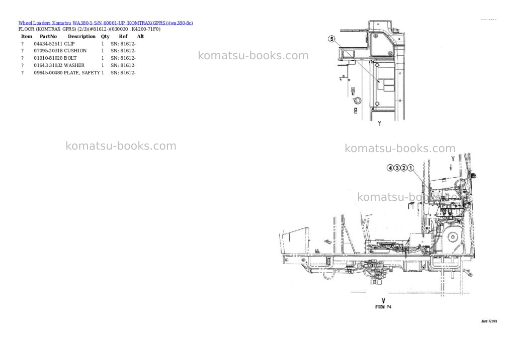 Komatsu WA380-5 S/N 60001-UP (KOMTRAX(GPRS)) Parts catalog cover Page 3 Komatsu WA380-5 S/N 60001-UP (KOMTRAX(GPRS)) Parts catalog cover Page 3