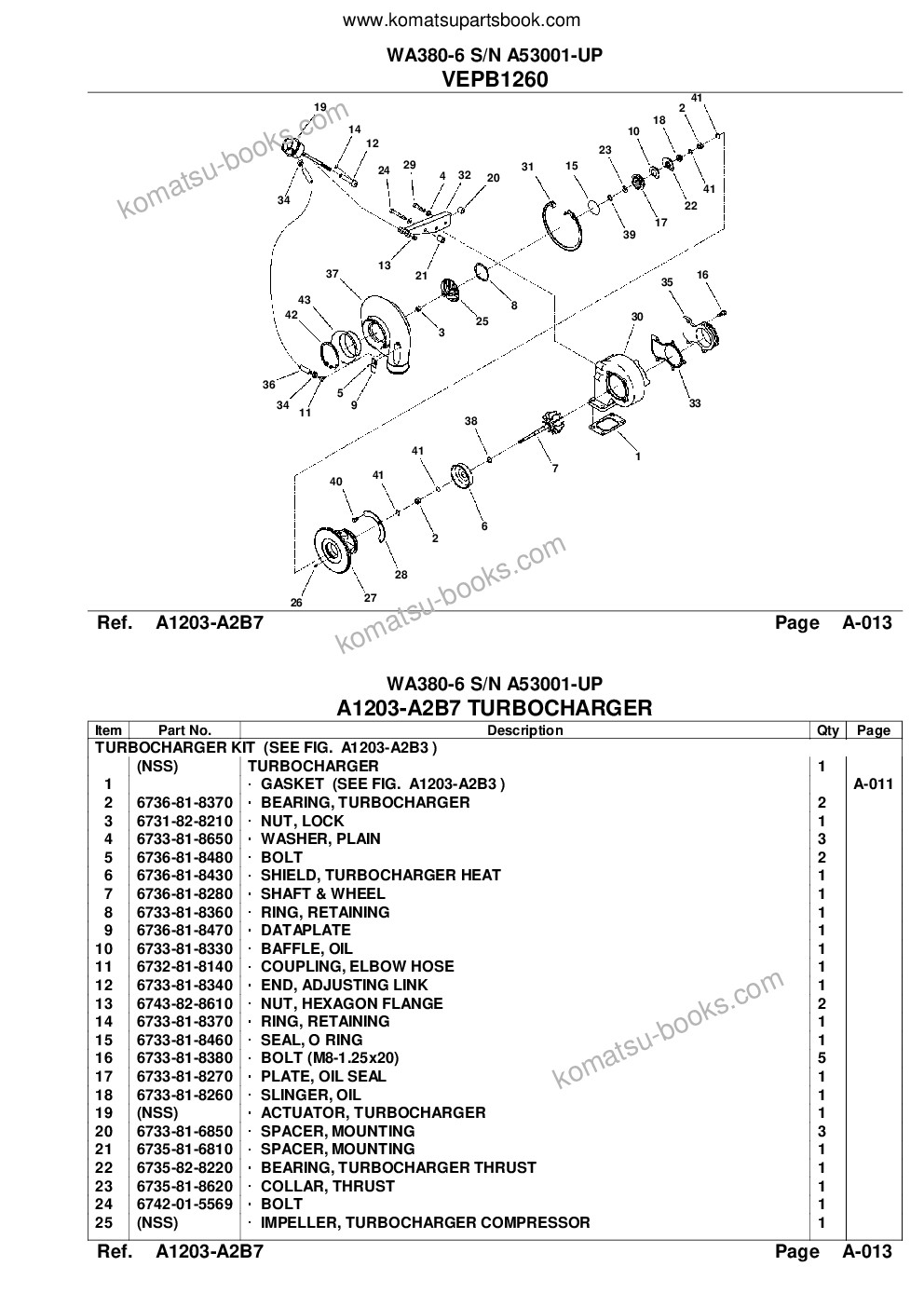 Komatsu wa380-6 s/n a53001-up Catalogue de pièces couverture Page 10