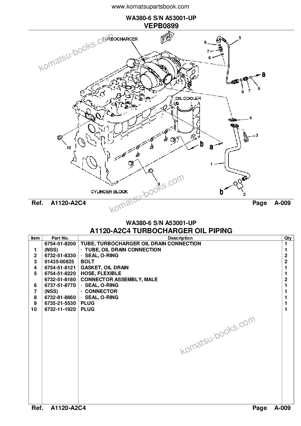 Komatsu wa380-6 s/n a53001-up Catalogue de pièces couverture Page 8