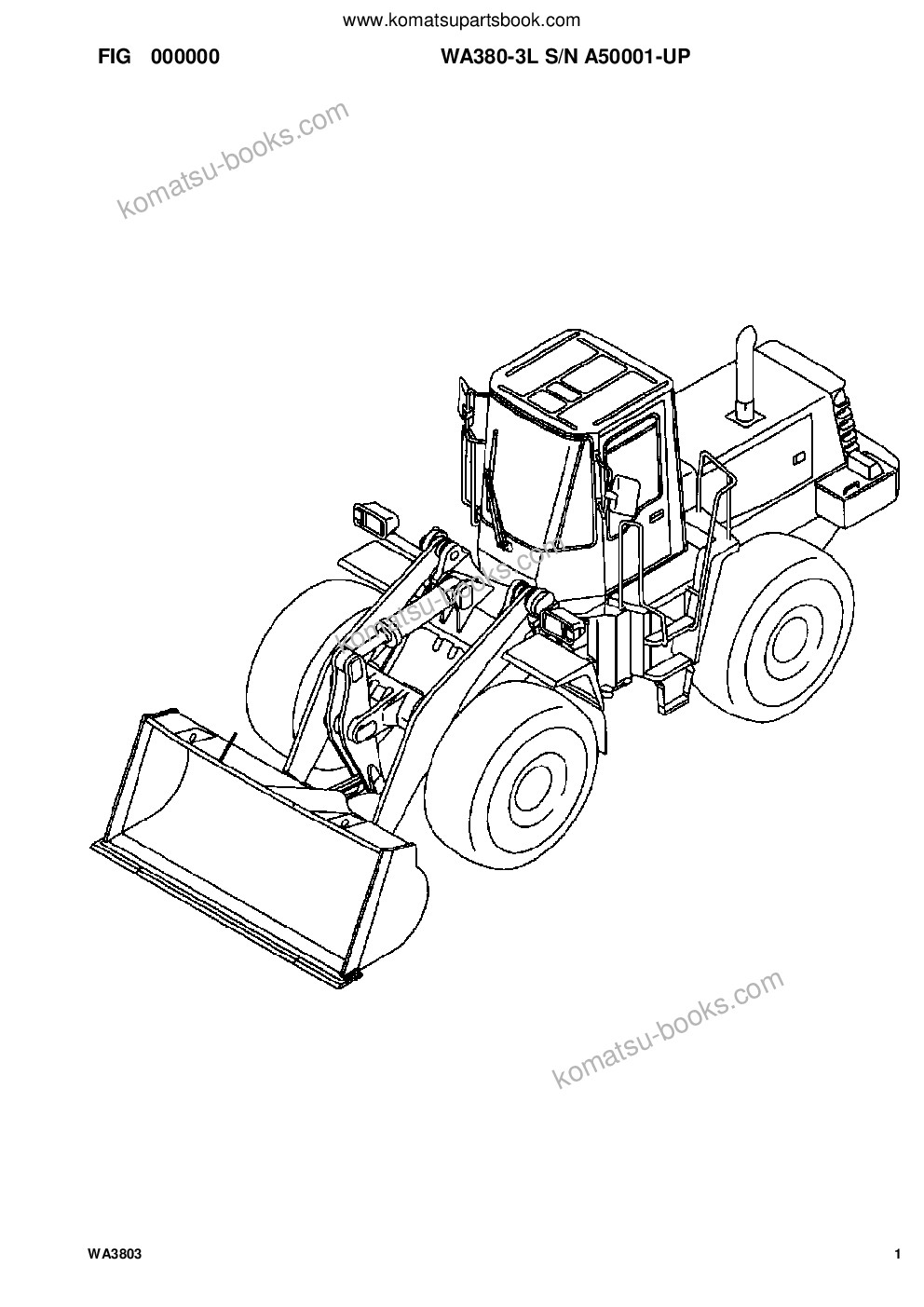 Komatsu WA380-3L S/N A50001-UP Parts catalog cover