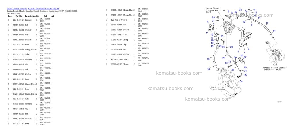 Komatsu wa380-7 s/n h62051-up Parts catalog cover Page 10