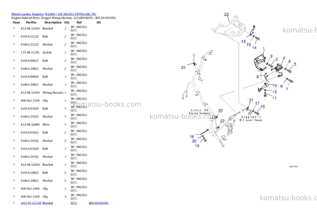 Komatsu wa380-7 s/n h62051-up Parts catalog cover Page 4
