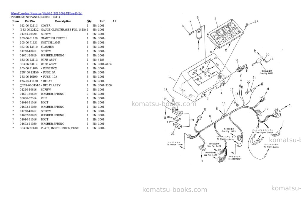 Komatsu wa40-2 s/n 3001-up Parts catalog cover Page 7