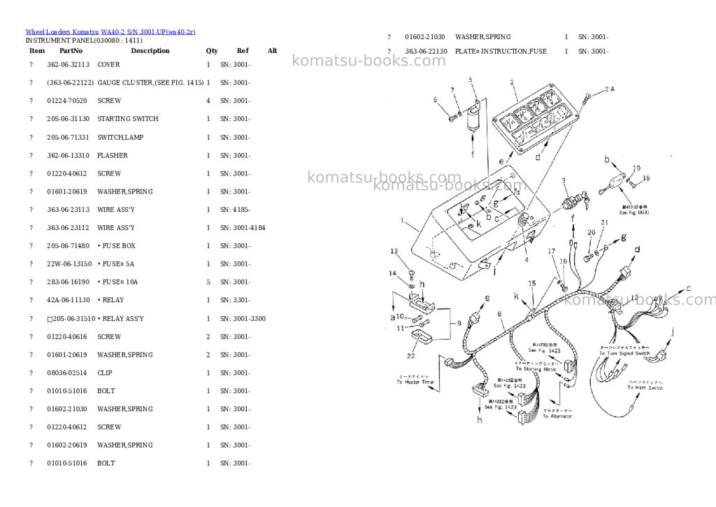 Komatsu WA40-2 S/N 3001-UP Parts catalog cover Page 7