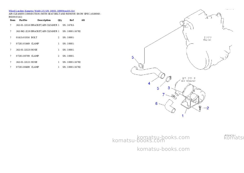 Komatsu wa40-3-x s/n 10001-18999 Parts catalog cover Page 5