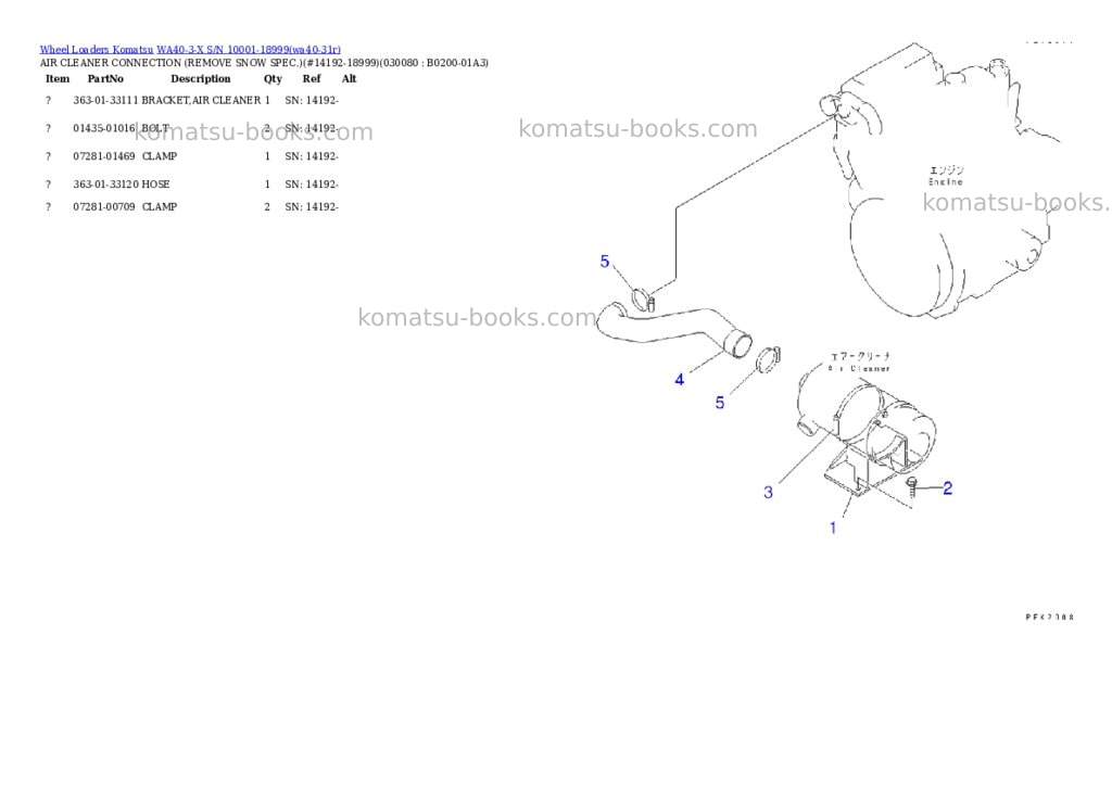 Komatsu wa40-3-x s/n 10001-18999 Parts catalog cover Page 6