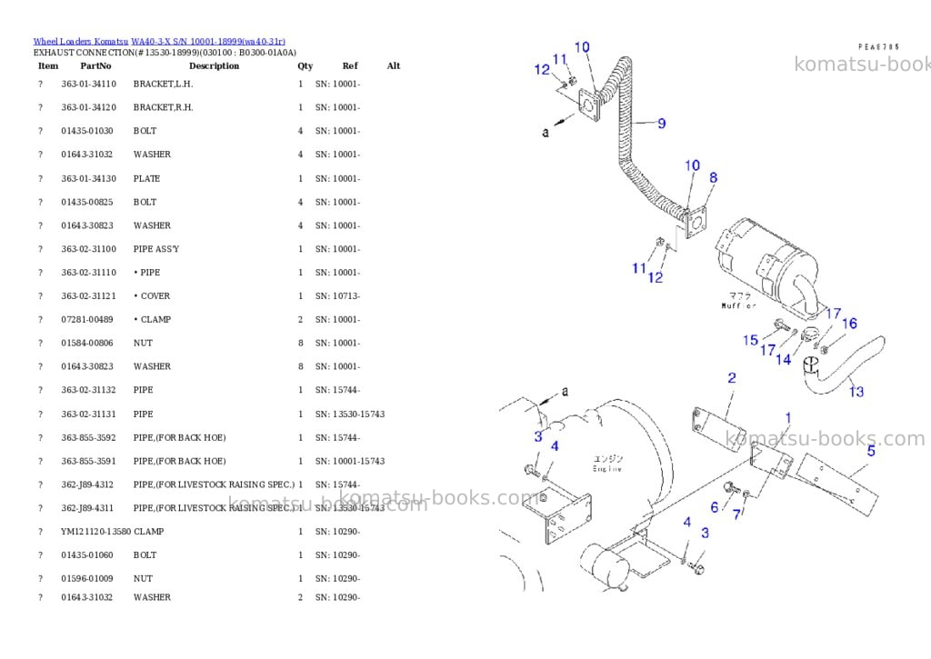 Komatsu wa40-3-x s/n 10001-18999 Parts catalog cover Page 8