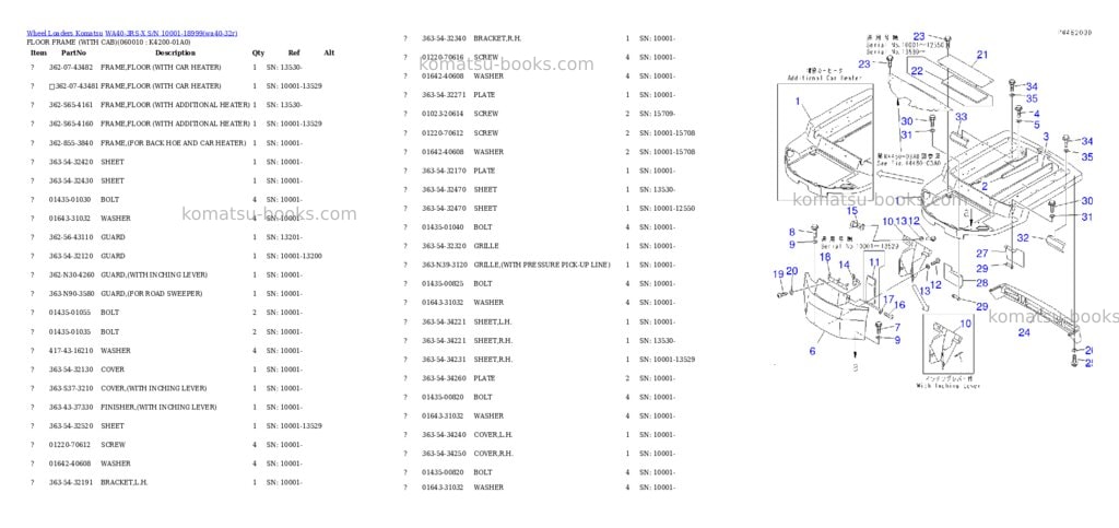 Komatsu wa40-3rs-x s/n 10001-18999 Parts catalog cover Page 3