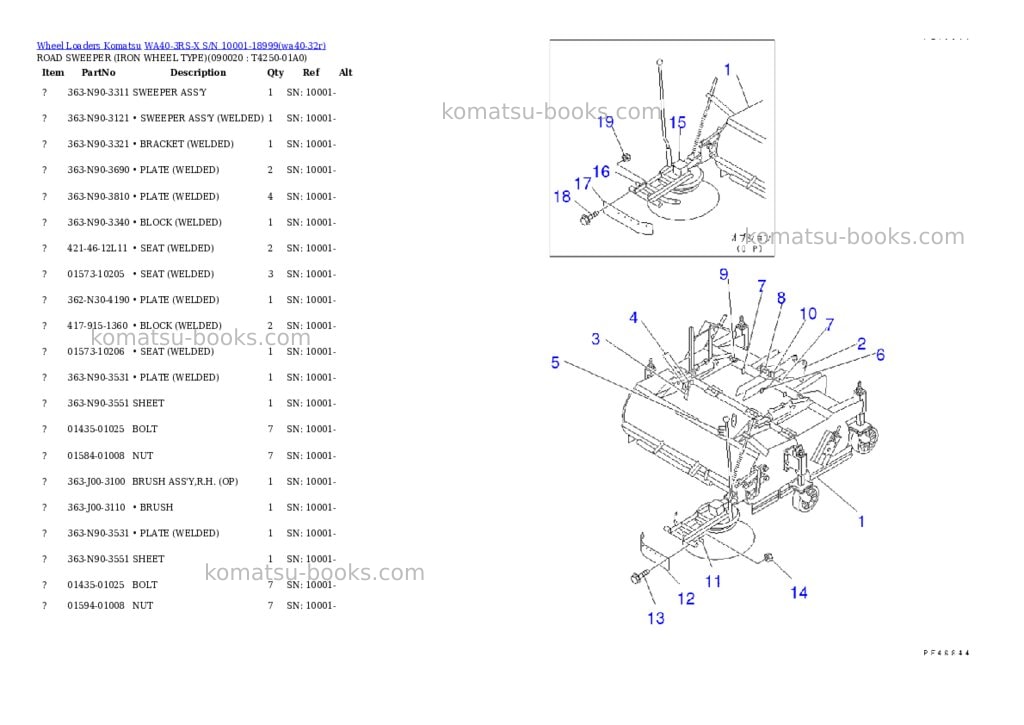 Komatsu wa40-3rs-x s/n 10001-18999 Parts catalog cover Page 6