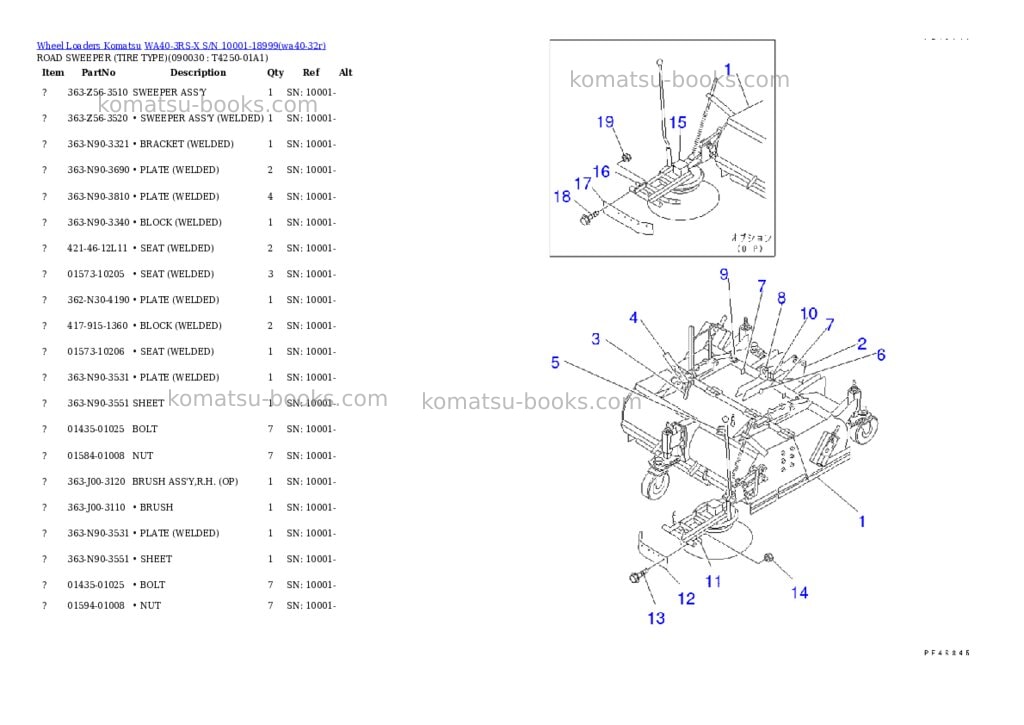 Komatsu wa40-3rs-x s/n 10001-18999 Parts catalog cover Page 7