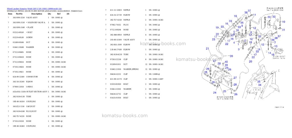 Komatsu wa40-3sf-x s/n 10001-18999 Parts catalog cover