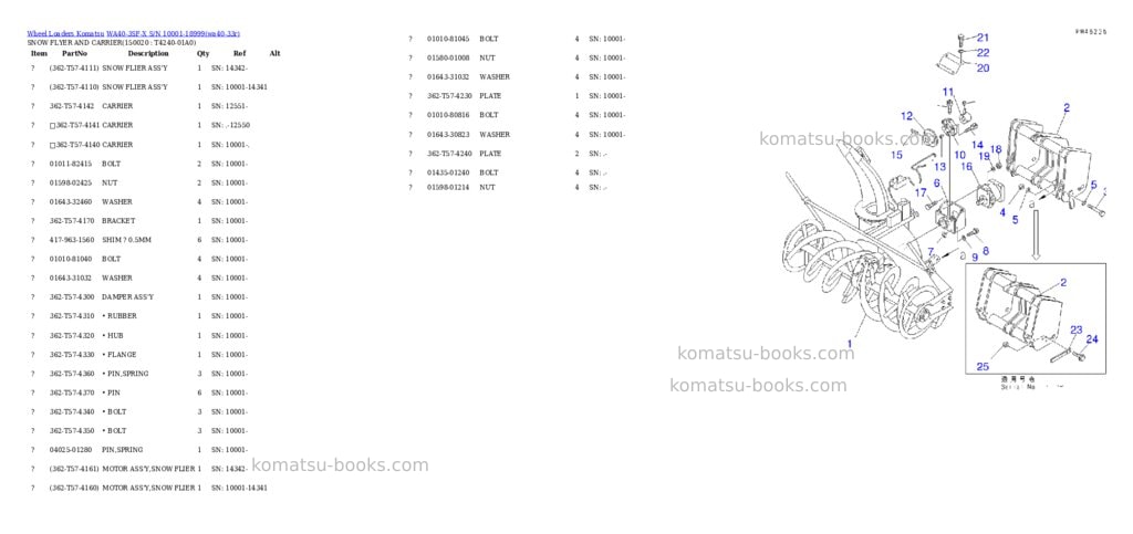 Komatsu wa40-3sf-x s/n 10001-18999 Parts catalog cover Page 7