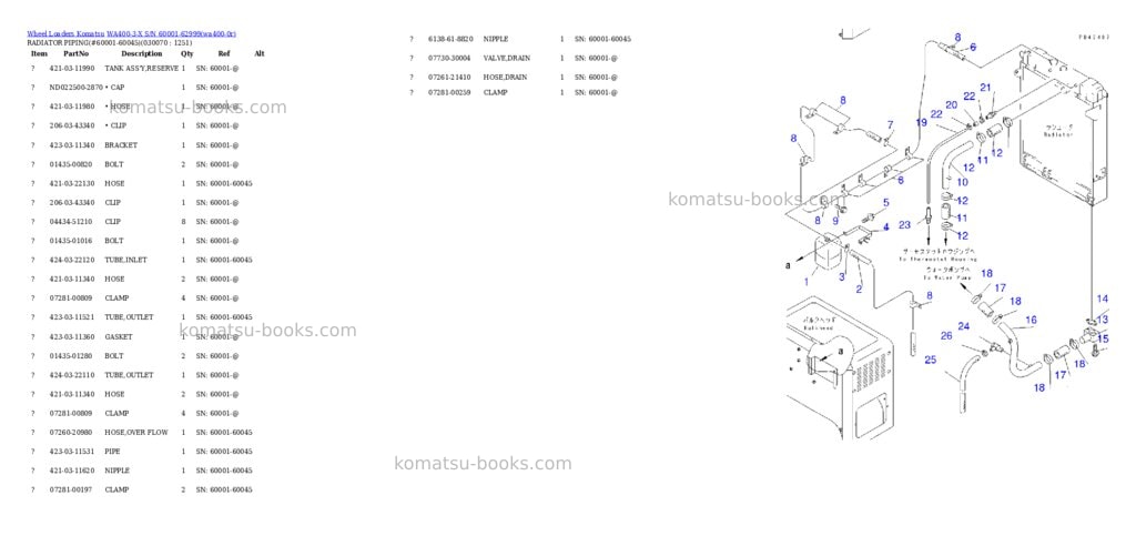Komatsu wa400-3-x s/n 60001-62999 Parts catalog cover Page 6