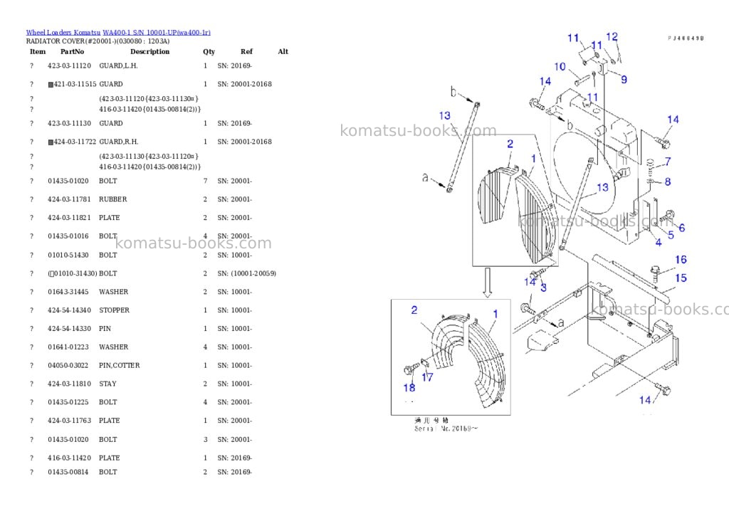 Komatsu wa400-1 s/n 10001-up overseas version Parts catalog cover Page 7
