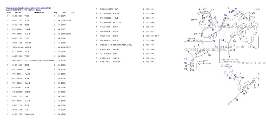 Komatsu wa400-1 s/n 10001-up overseas version Parts catalog cover Page 9