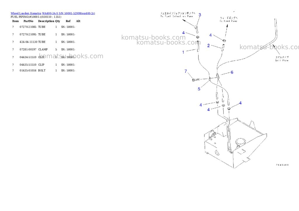 Komatsu wa400-3a-s s/n 50001-52999 Parts catalog cover Page 10