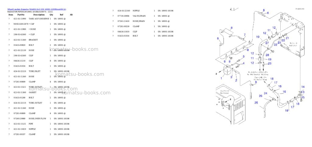 Komatsu wa400-3a-s s/n 50001-52999 Parts catalog cover Page 6