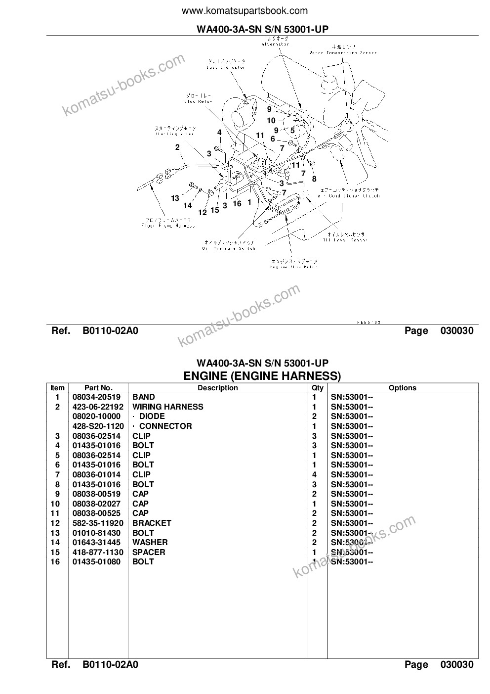 Komatsu wa400-3a-sn s/n 53001-up Parts catalog cover Page 5 Komatsu wa400-3a-sn s/n 53001-up Parts catalog cover Page 5