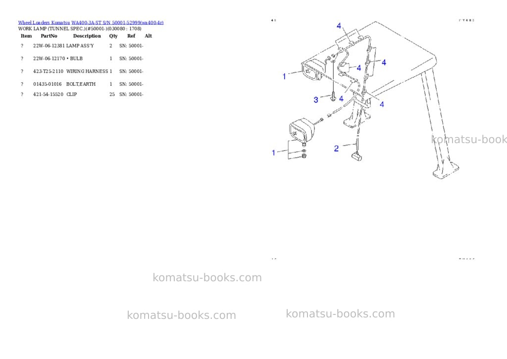 Komatsu wa400-3a-st s/n 50001-52999 Parts catalog cover Page 7 Komatsu wa400-3a-st s/n 50001-52999 Parts catalog cover Page 7