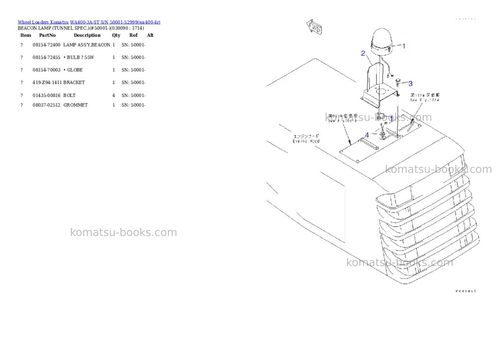 Komatsu wa400-3a-st s/n 50001-52999 Parts catalog cover Page 8 Komatsu wa400-3a-st s/n 50001-52999 Parts catalog cover Page 8