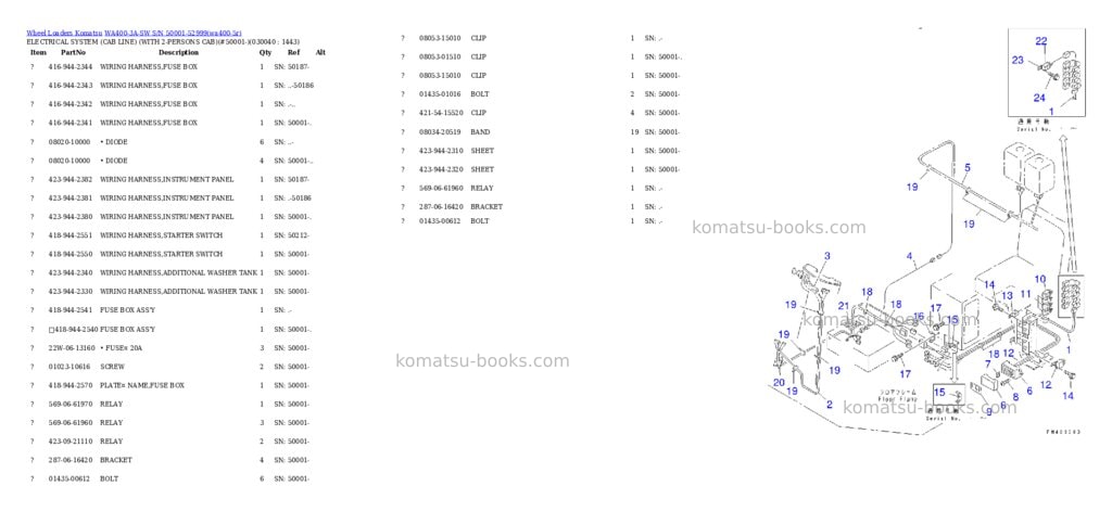 Komatsu wa400-3a-sw s/n 50001-52999 Parts catalog cover Page 3