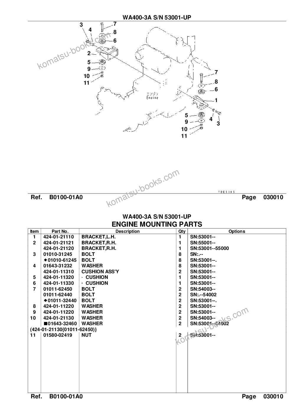 Komatsu wa400-3a s/n 53001-up Parts catalog cover Page 3 Komatsu wa400-3a s/n 53001-up Parts catalog cover Page 3