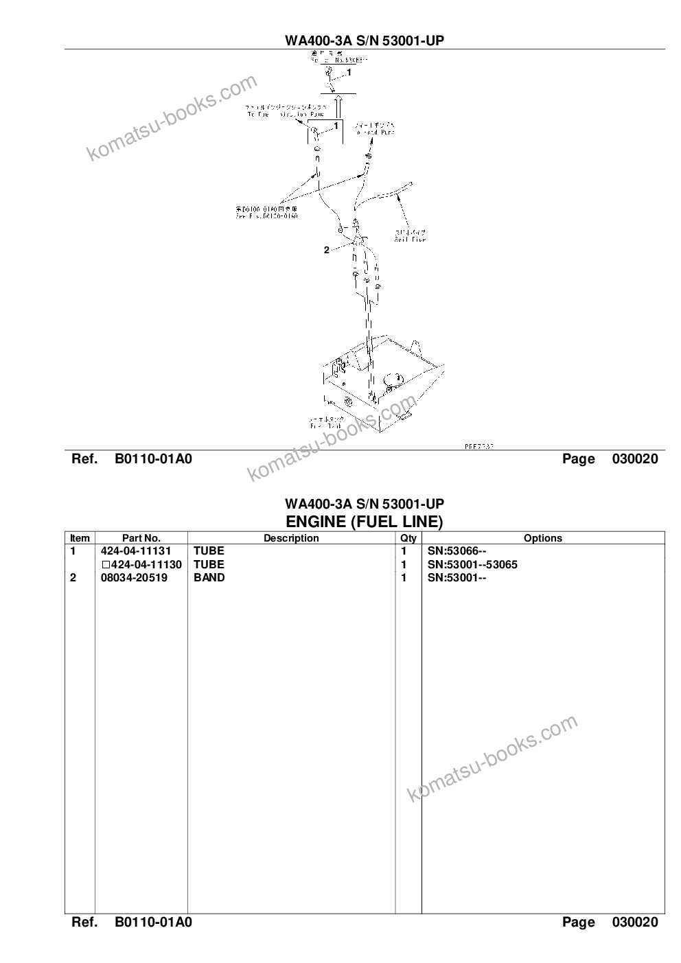 Komatsu wa400-3a s/n 53001-up Parts catalog cover Page 4 Komatsu wa400-3a s/n 53001-up Parts catalog cover Page 4