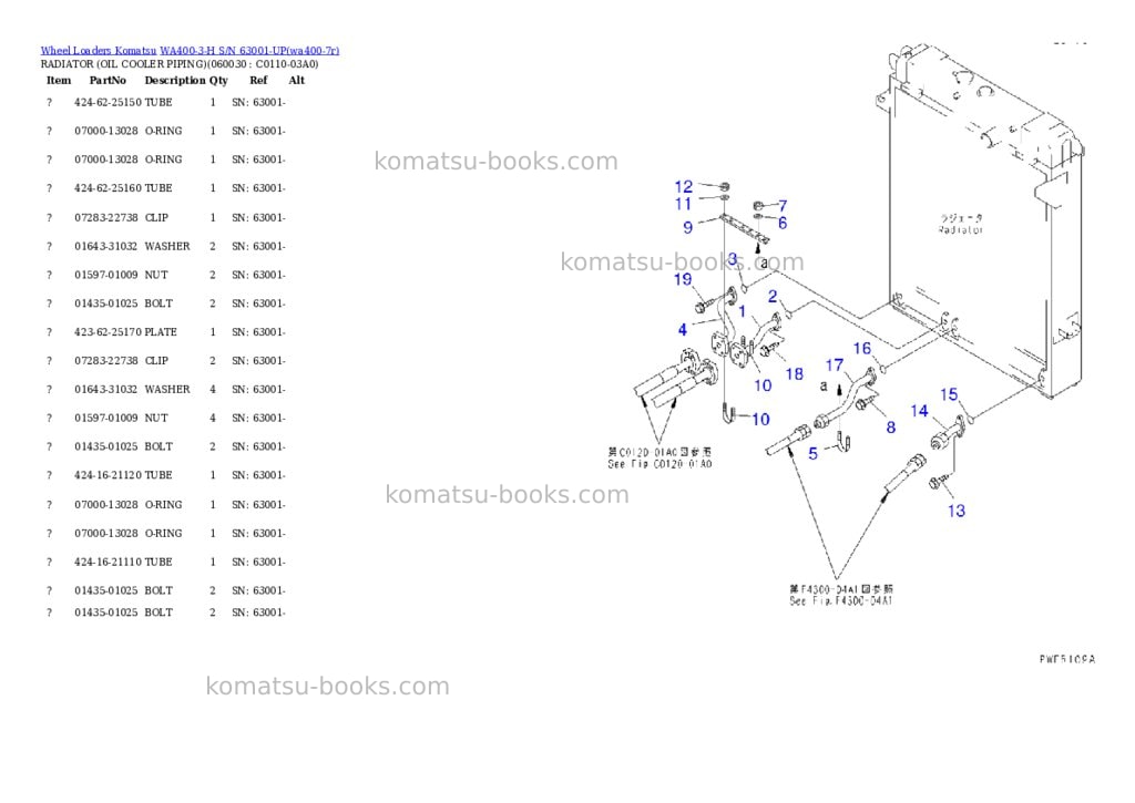 Komatsu wa400-3-h s/n 63001-up Parts catalog cover Page 6
