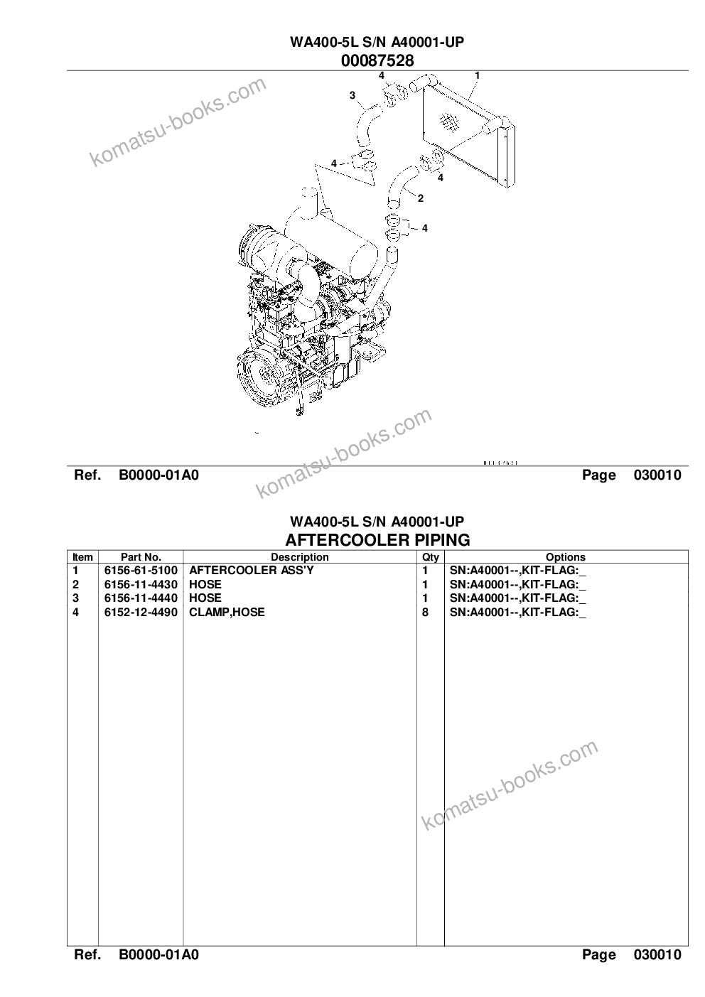 Komatsu WA400-5L S/N A40001-UP Parts catalog cover Page 3