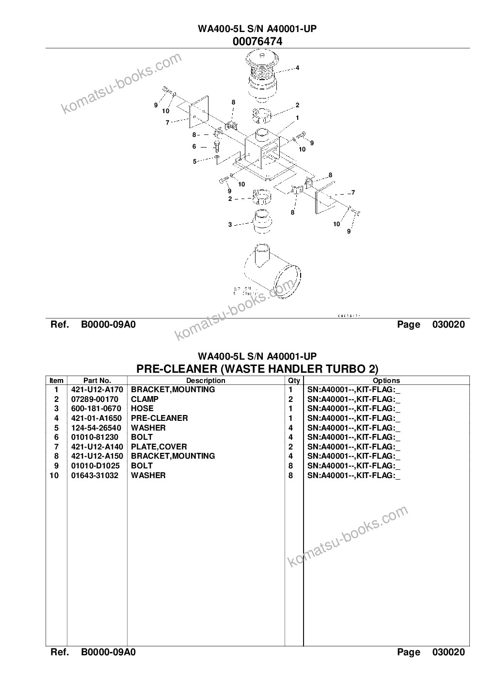 Komatsu WA400-5L S/N A40001-UP Parts catalog cover Page 4