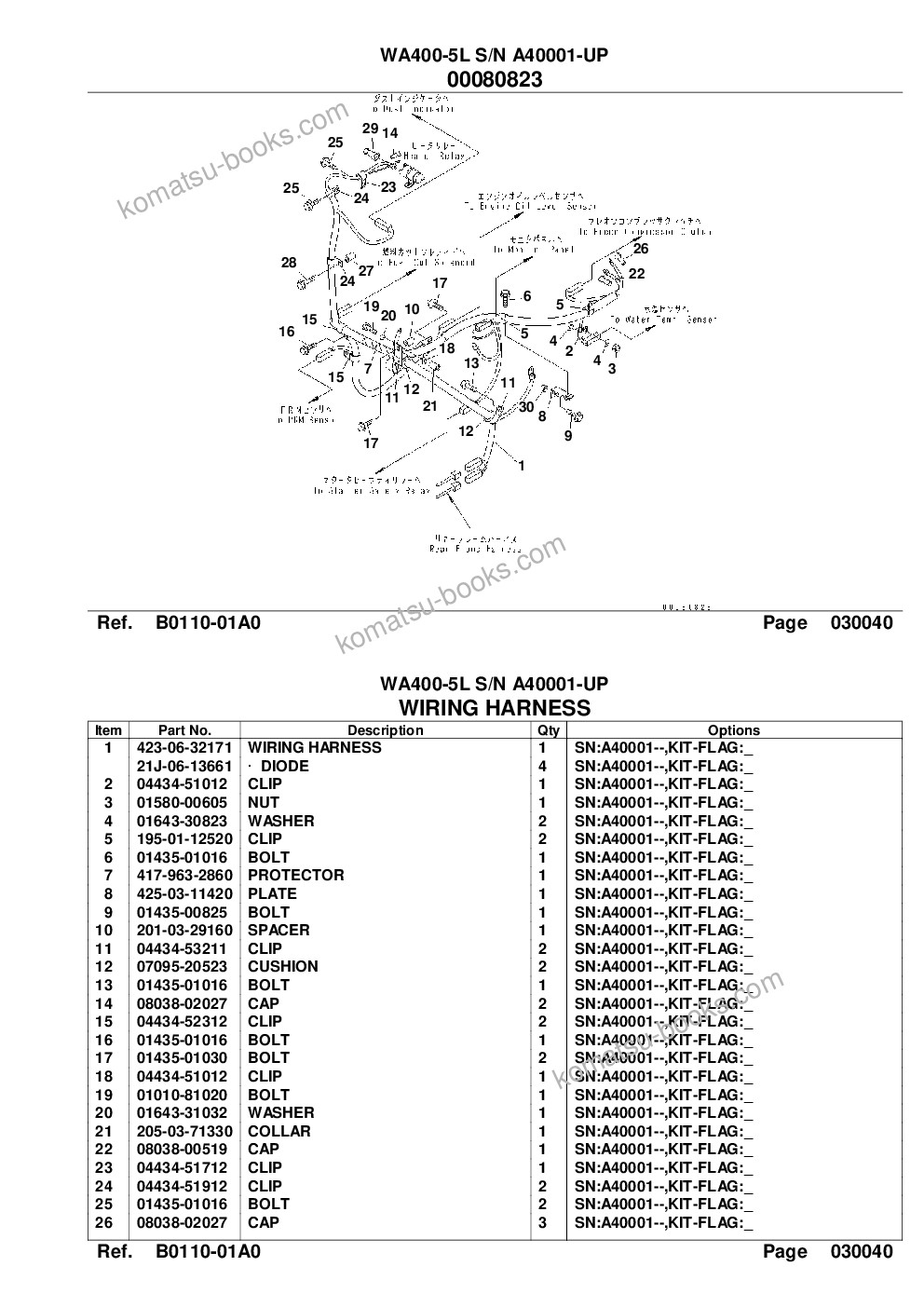 Komatsu WA400-5L S/N A40001-UP Parts catalog cover Page 6