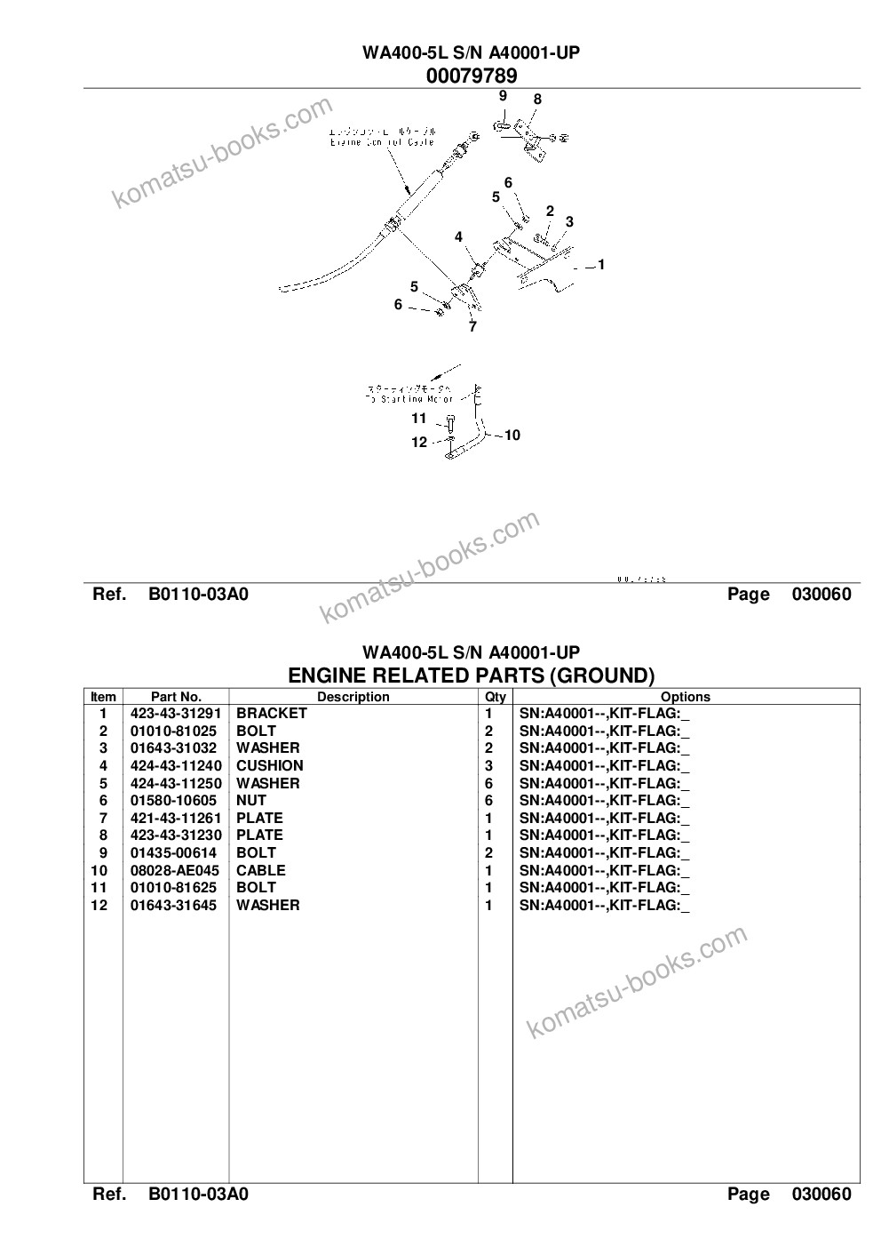 Komatsu WA400-5L S/N A40001-UP Parts catalog cover Page 9