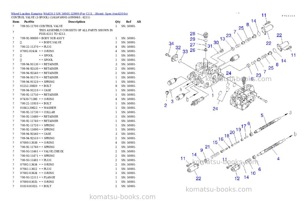 Komatsu wa420-3 s/n 50001-52999 for c.i.s. -30cent. spec. Parts catalog cover Page 7