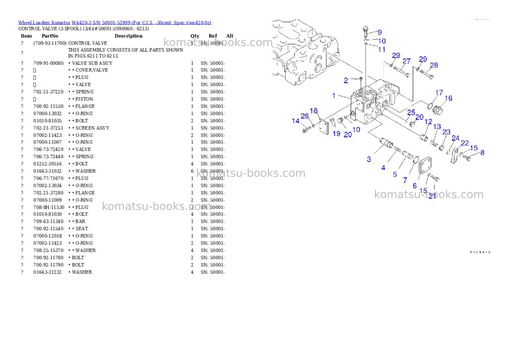 Komatsu wa420-3 s/n 50001-52999 for c.i.s. -30cent. spec. Parts catalog cover Page 9