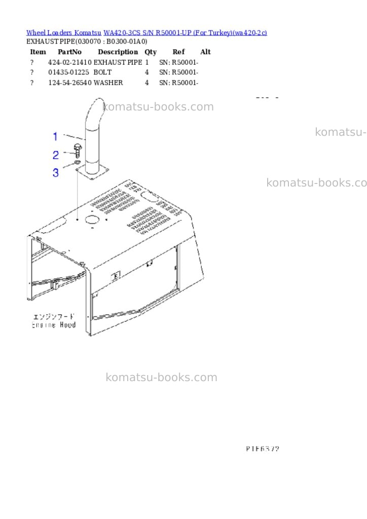 Komatsu wa420-3cs s/n r50001-up for turkey Parts catalog cover Page 6