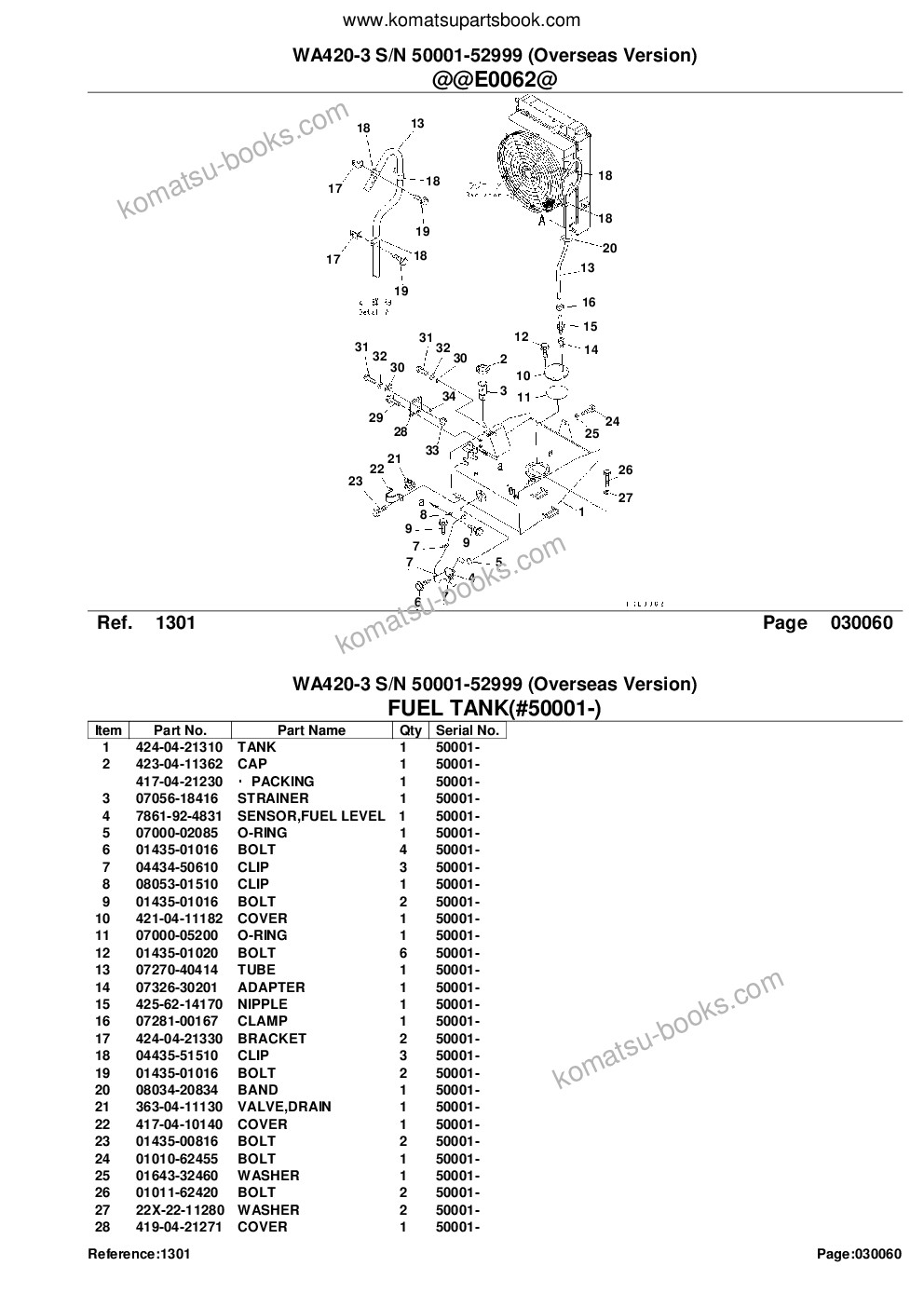 Komatsu wa420-3 s/n 50001-52999 overseas version Parts catalog cover Page 10