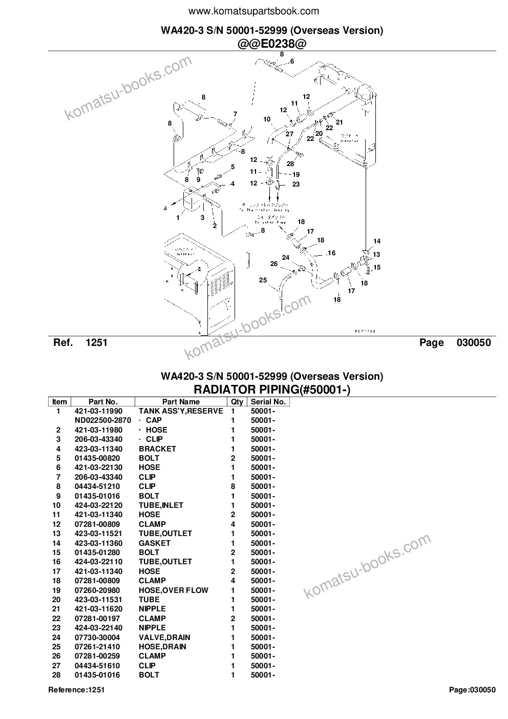 Komatsu wa420-3 s/n 50001-52999 overseas version Parts catalog cover Page 9