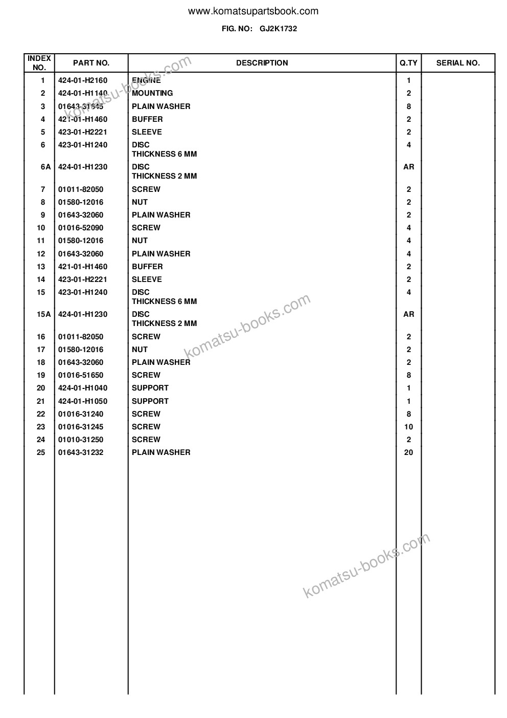 Komatsu wa420-3 active s/n wa420h30297 - up Parts catalog cover Page 7