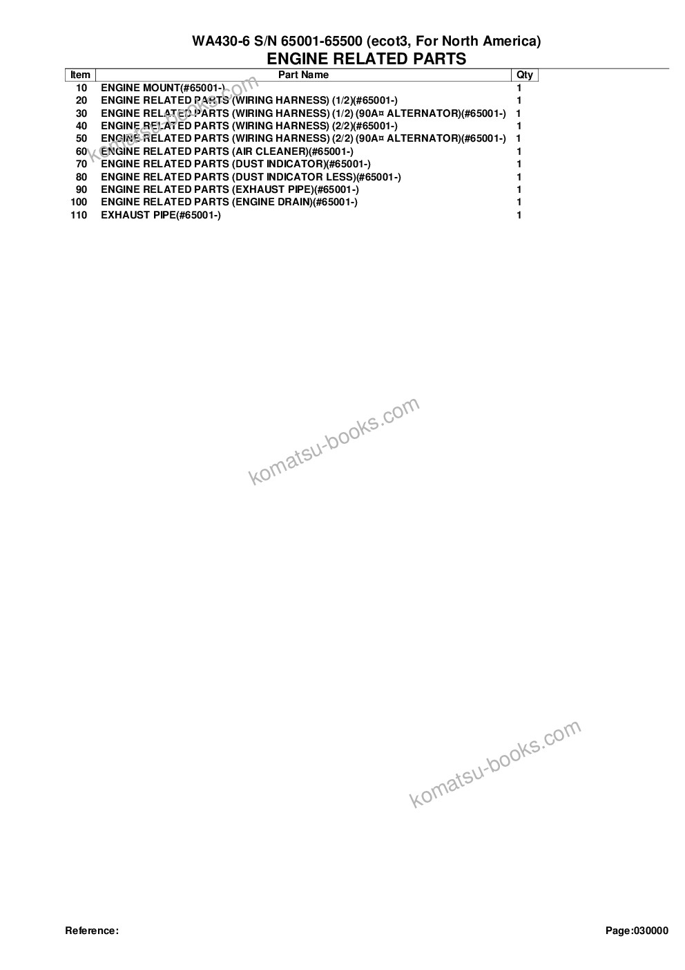 Komatsu wa430-6 s/n 65001-65500 ecot3, for north america Parts catalog cover Page 2 Komatsu wa430-6 s/n 65001-65500 ecot3, for north america Parts catalog cover Page 2