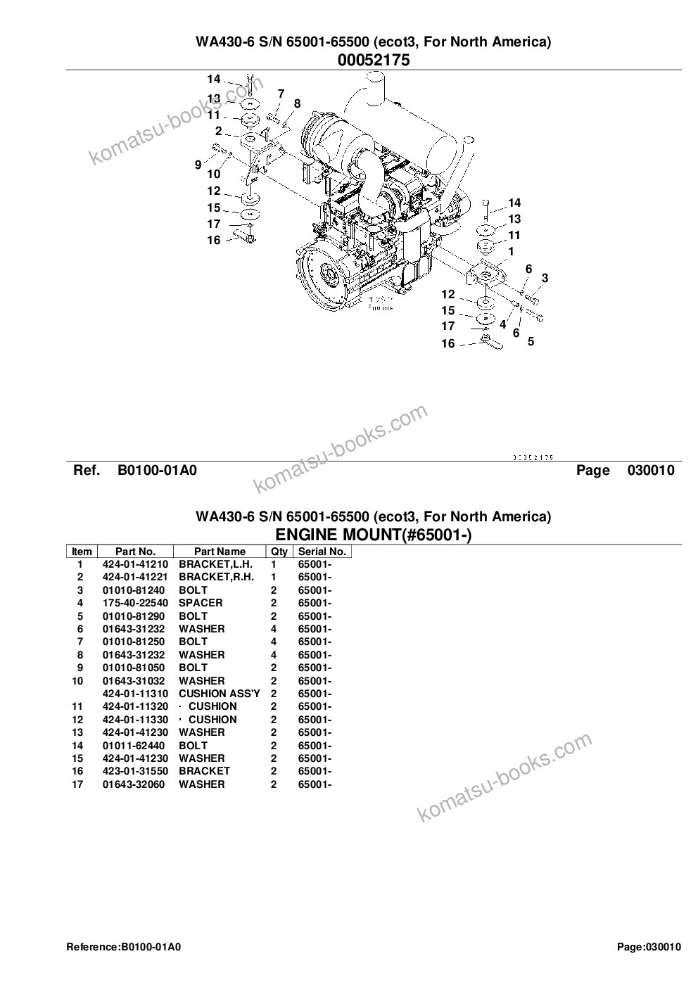 Komatsu wa430-6 s/n 65001-65500 ecot3, for north america Parts catalog cover Page 3 Komatsu wa430-6 s/n 65001-65500 ecot3, for north america Parts catalog cover Page 3