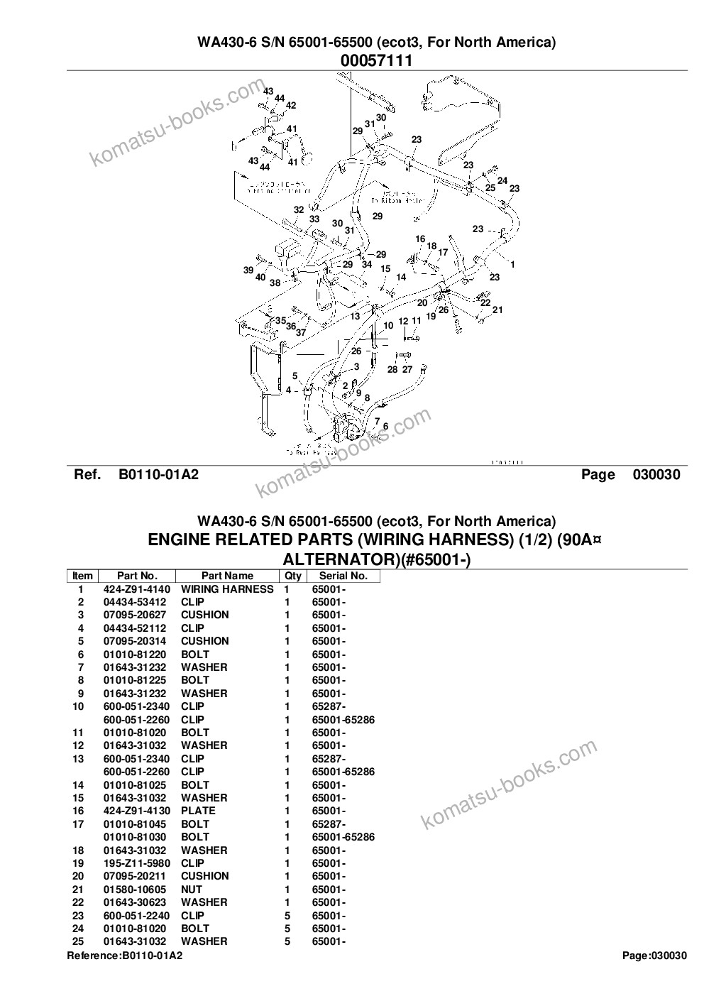 Komatsu wa430-6 s/n 65001-65500 ecot3, for north america Parts catalog cover Page 6 Komatsu wa430-6 s/n 65001-65500 ecot3, for north america Parts catalog cover Page 6