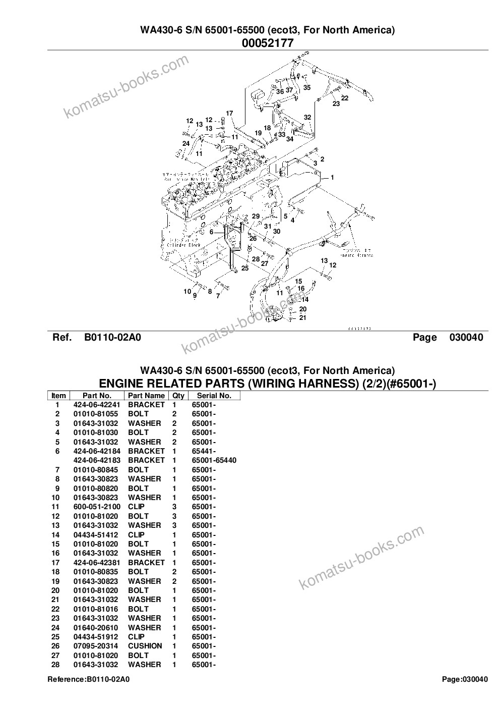 Komatsu wa430-6 s/n 65001-65500 ecot3, for north america Parts catalog cover Page 8 Komatsu wa430-6 s/n 65001-65500 ecot3, for north america Parts catalog cover Page 8