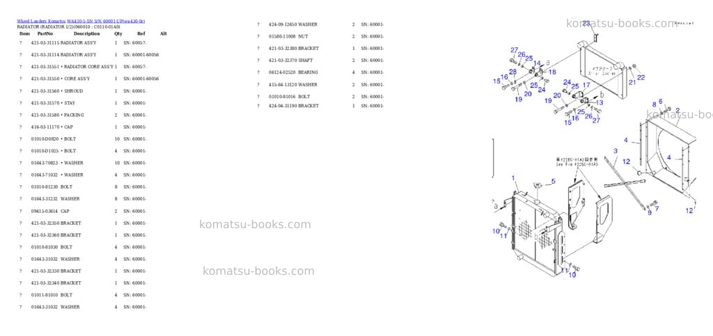 Komatsu wa430-5-sn s/n 60001-up Parts catalog cover Page 4 Komatsu wa430-5-sn s/n 60001-up Parts catalog cover Page 4